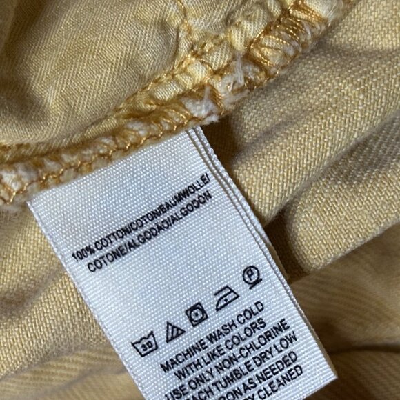 Free People Jean Shorts 28 Womens Yellow Frayed Mini Boyfriend Button Fly - Picture 8 of 9